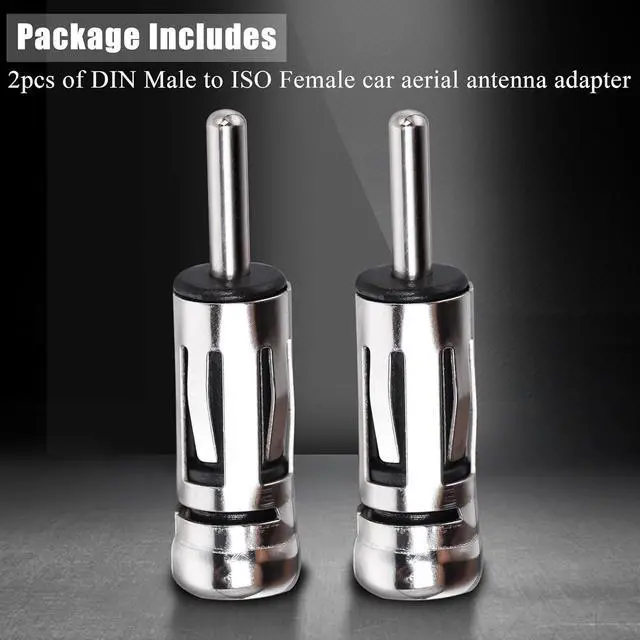Alt view image 4 of 7 - 2PCS DIN to ISO Car Antenna Adapter DIN Male to ISO Female Radio Aerial Antenna Connector ISO Socket to DIN Plug Car Stereo Adapter for Vehicle Car Audio Radio Head Unit Stereo Receiver