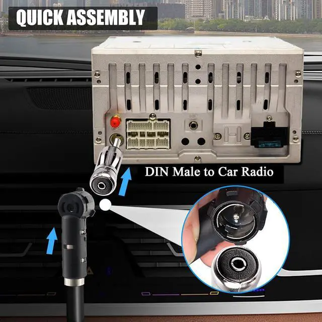 Alt view image 6 of 7 - 2PCS DIN to ISO Car Antenna Adapter DIN Male to ISO Female Radio Aerial Antenna Connector ISO Socket to DIN Plug Car Stereo Adapter for Vehicle Car Audio Radio Head Unit Stereo Receiver