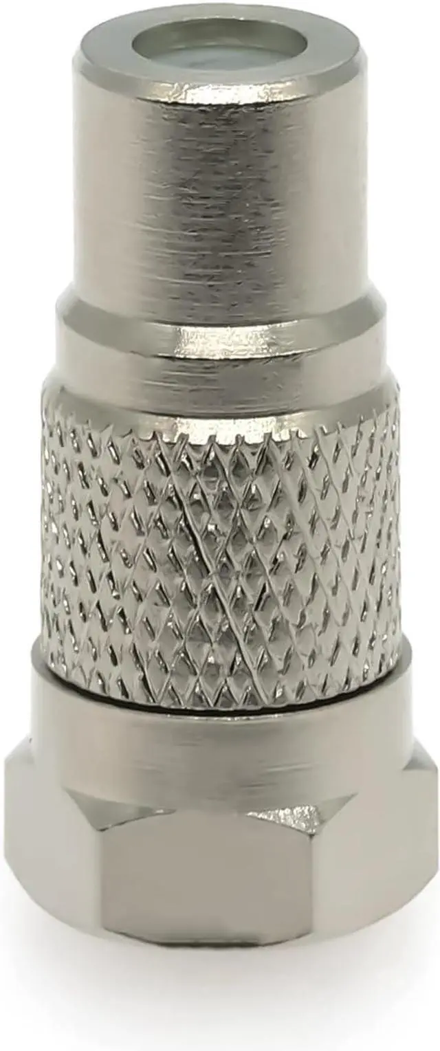 Alt view image 4 of 6 - 2PCS F Type to Phono Plug RCA Connector F Type Male to Phono RCA Female Coaxial Adapter Type F AV Connector Converter (Copper) Compatible with Atari 2600 TV Game Console TV Monitor Subwoofer