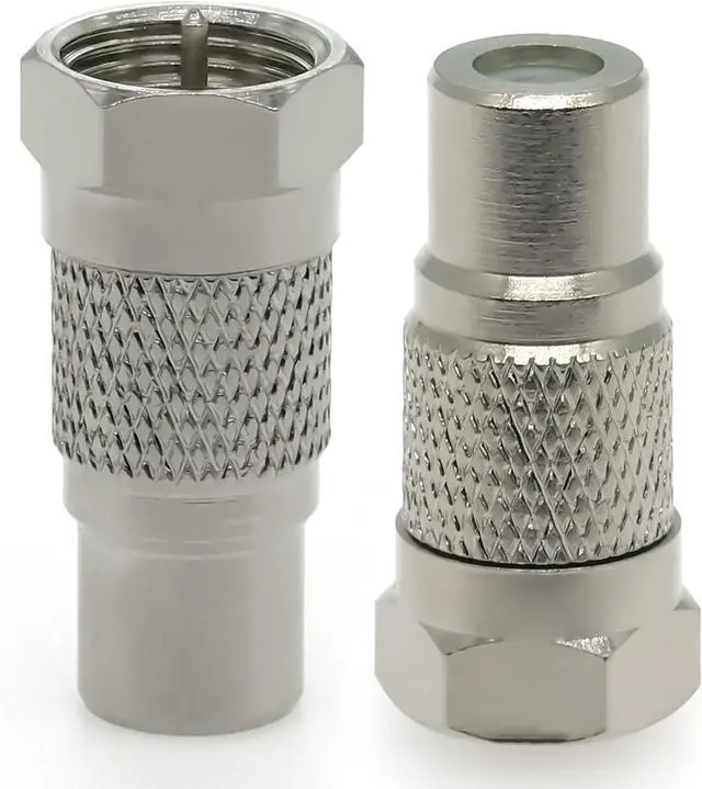 Alt view image 5 of 6 - 2PCS F Type to Phono Plug RCA Connector F Type Male to Phono RCA Female Coaxial Adapter Type F AV Connector Converter (Copper) Compatible with Atari 2600 TV Game Console TV Monitor Subwoofer