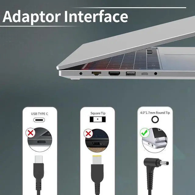 Alt view image 5 of 7 - 65W 20V 3.25A AC Adapter Replacement for  Laptop Charger Ideapad 3 5 Flex 5 4 6 11 14 15 Flex-14 Flex-15 Flex 5-1470 5-1570 4-1470 110 110s 310 320 330 330s 510 520 520 30s