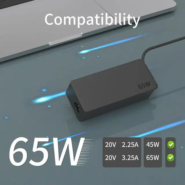 Alt view image 6 of 7 - 65W 20V 3.25A AC Adapter Replacement for  Laptop Charger Ideapad 3 5 Flex 5 4 6 11 14 15 Flex-14 Flex-15 Flex 5-1470 5-1570 4-1470 110 110s 310 320 330 330s 510 520 520 30s
