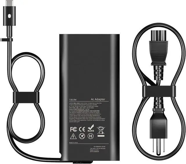 Alt view image 2 of 7 - 130W USB Type C Laptop Charger Compatible with  XPS 17 9700 9710 9720 9730 AC Adapter Computer Power Cord