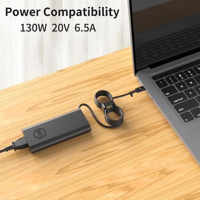 Alt view image 7 of 7 - 130W USB Type C Laptop Charger Compatible with  XPS 17 9700 9710 9720 9730 AC Adapter Computer Power Cord