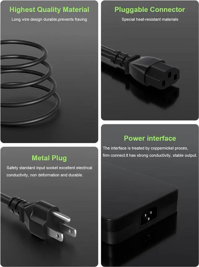 Alt view image 4 of 7 - 240W 180W Charger Compatible with  G16 G15 G7 G5 G3 Alienware-17 15 x17 x16 x15 M17 M15 Precision 7720 7730 7740 7750 7760 7770 7780 7560 7670 7680 Laptop