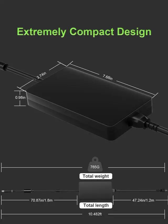 Alt view image 5 of 7 - 240W 180W Charger Compatible with  G16 G15 G7 G5 G3 Alienware-17 15 x17 x16 x15 M17 M15 Precision 7720 7730 7740 7750 7760 7770 7780 7560 7670 7680 Laptop