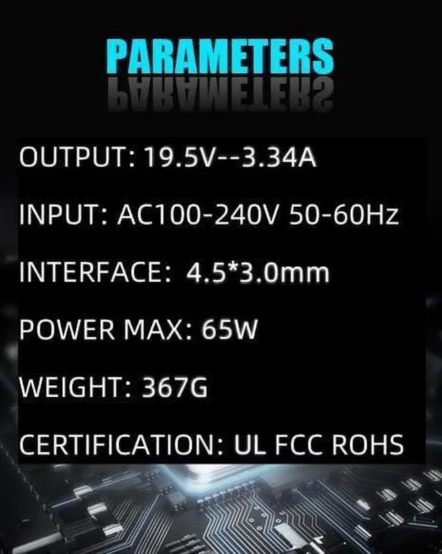 Alt view image 2 of 5 - 65W 45W Charger Compatible with  Inspiron-15 3000 5000 7000 Series 3501 3583 3593 5570 5100 5510 3535 3520 3511 5502 5566 5593 3530 3585 3510 3525 7506 7558 7568 Laptop