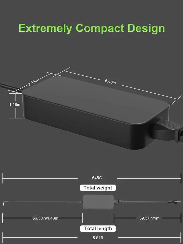 Alt view image 4 of 7 - 230W Charger Compatible with  ROG Zephyrus M15 S M GU502 GM501 GX502 GX701 GX531 GX501 GU501 Strix Scar II III 17 15 G17 G15 G GL704 GL504 G732 G512 ProArt15 17 Laptop