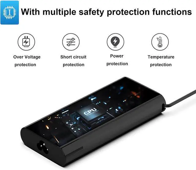 Alt view image 4 of 7 - 150W Slim Smart AC Adapter for HP Zbook 15 16 17 15u 15v G3 G4 G5 G6 G7 G8 G9 Studio G4 G5 G7 G8 G9 Victus 15 OMEN by 15 17 Pavilion Gaming 15 17 TPN-CA11 TPN-DA09 Spectre Laptop Charger Power Supply