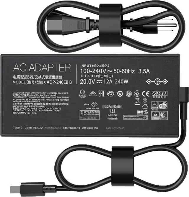 Main image of 240W Charger Compatible with  TUF Gaming A18 A16 A14 ROG Zephyrus G14 G16 2025 2024 Series FA808 FA401 FA608 GU605 GA605 GA403 ProArt P16 PX13 Gaming Laptop