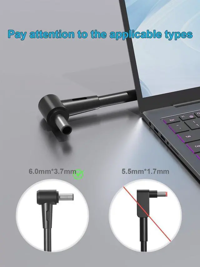 Alt view image 3 of 7 - 180W Charger Compatible with  ROG Zephyrus G14 G15 GA401 GA502 TUF Gaming A15 F15 F17 A17 FX566 FX705 FA706 FX766 FA506 FX706 FX506 FX505DT ROG Strix G G15 G531 G731 Laptop Adapter