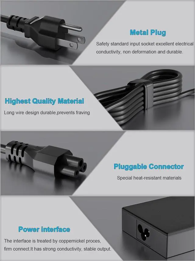 Alt view image 6 of 7 - 180W Charger Compatible with  ROG Zephyrus G14 G15 GA401 GA502 TUF Gaming A15 F15 F17 A17 FX566 FX705 FA706 FX766 FA506 FX706 FX506 FX505DT ROG Strix G G15 G531 G731 Laptop Adapter