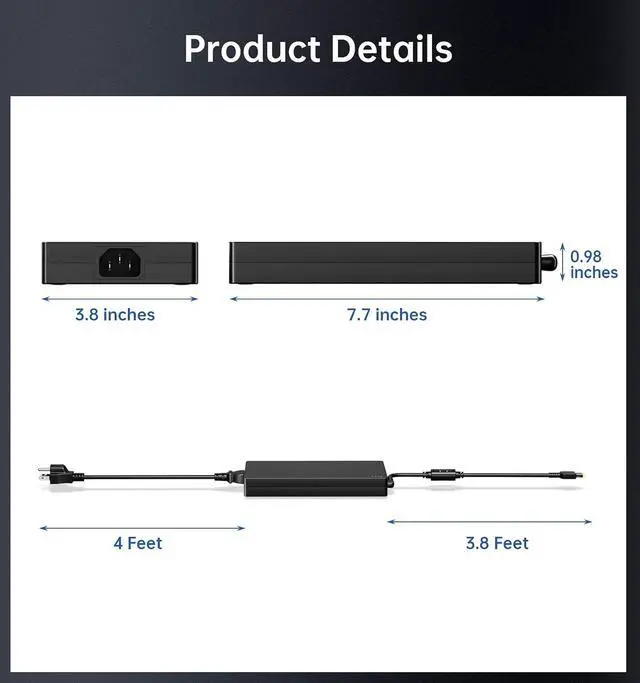 Alt view image 5 of 7 - 300W 20V 15A Laptop Charger Compatible with  Legion 5 5i 5P 7 7i pro 15 16 17 ThinkPad R7000P R9000P R9000K Y9000K Y9000X ADL300SDC3A GX21F23045 SA10R16956 AC Power Adapter Supply Cord