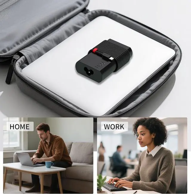 Alt view image 7 of 7 - New Slim 65W USB C Laptop Charger Compatible with  Laptop and Thinkpad/Yoga/Chromebook USB Type C Power Adapter