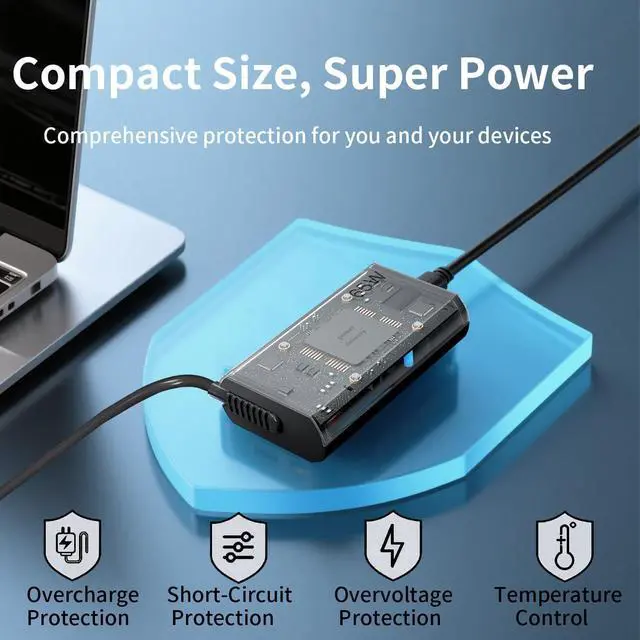 Alt view image 6 of 7 - New Slim 65W USB C Laptop Charger Compatible with  Laptop and Thinkpad/Yoga/Chromebook USB Type C Power Adapter