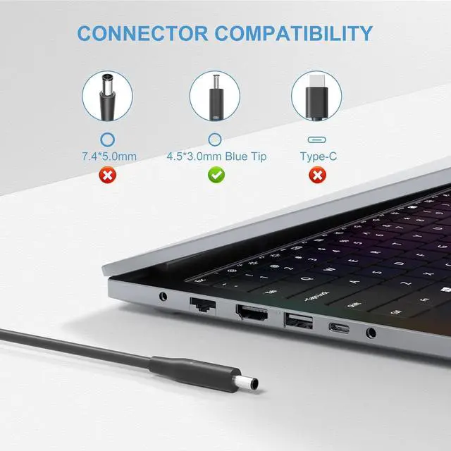 Alt view image 3 of 6 - 130W 4.5mm AC Adapter Compatible with  Precision 5510 5520 5530 5540 Vostro 7500 7510 7590 7620 7650 XPS 15 7590 9570 9560 9550 9530 Laptop Charger p56f ha130pm130 0v363h