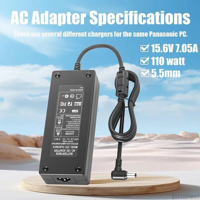 Alt view image 3 of 6 - 15.6V 7.05A 110W AC Adapter Charger Compatible with Panasonic-Toughbook FZ-55 CF-54 CF-54C CF-53 CF-52 CF-52R CF-33 CF-31 CF-19 CF-D1 CF-AA5713A M2 CF-AA5713A M1 Toughbook Laptop Power Cord