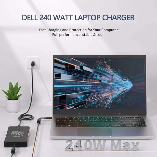 Alt view image 7 of 7 - 240W 180W Laptop Charger Compatible with  Alienware M15 R3 R4 R7 R6 R5 M17 R5 R4 R3 15 R3 R2 17 R3 G15 G16 G7 G5 G3 Series Precision 7730 M17 X15 X17 X16 Gaming Laptop AC Power Adapter-7.4*5.0MM