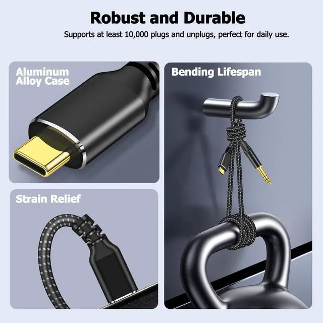 Alt view image 7 of 7 - USB C to 1/4 TRS Stereo Audio Cable 6.6FT USB Type C to 6.35mm 1/4 inch Male Audio Adapter for i-Phone 16/15 Pixel 5XL Amplifier Home Theater Speaker [Not Support Recording]