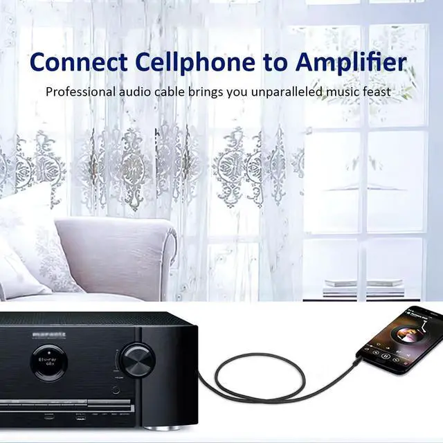 Alt view image 5 of 7 - 2pack 1/8 to 1/4 Stereo Audio Cable 6.35mm 1/4 Male to 3.5mm 1/8 Male TRS Bidirectional Stereo Audio Cable for Guitar Laptop Home Theater Devices Speaker and Amplifiers 4Ft