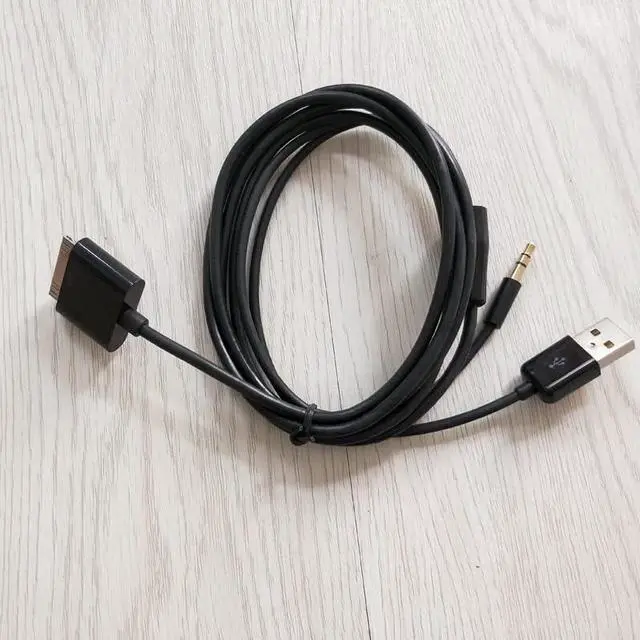 Alt view image 5 of 5 - JIMAT 30 Pin to AUX USB Dock Connector to 3.5mm Jack Audio AUX-in Car Stereo Auxiliary Cable | Data Sync Transfer & Charging | Compatible for iPod iPhone 3 4 4S iPad 2 3 |