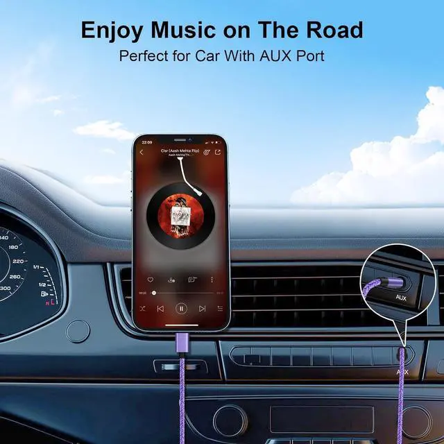 Alt view image 4 of 7 - Aux to USB C 3.3FT Type C to 3.5mm Audio Aux Jack Cable Compatible for Google Pixel 10 Pro Fold 10 Pro XL 9 Pro XL 8 7 USB C to 3.5mm Stereo Jack Cable Nylon Braided for Car/Headphones/Speakers Purple