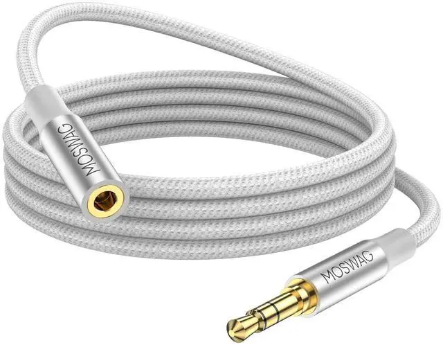 Main image of 10FT/3Meter 3.5mm Extension Cable Audio Male to Female Stereo Extension Adapter Nylon Braided Cord Compatible for Home/Car Stereos Smartphones Headphones Tablets Media Players and More