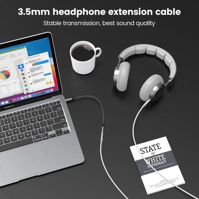 Alt view image 5 of 6 - 10FT/3Meter 3.5mm Extension Cable Audio Male to Female Stereo Extension Adapter Nylon Braided Cord Compatible for Home/Car Stereos Smartphones Headphones Tablets Media Players and More