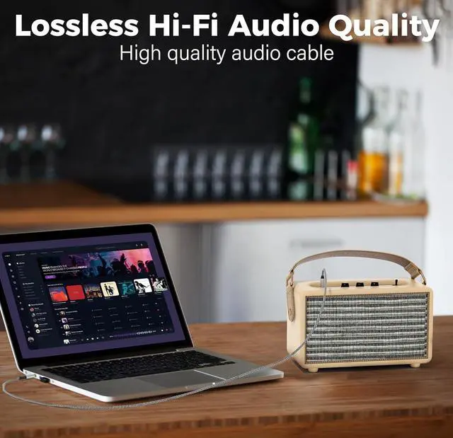 Alt view image 3 of 7 - USB C to 6.35mm TRS Stereo Audio Cable 8 FT USB Type-C to 1/4 Audio Adapter Aux Jack Stereo Cord Gold-Plated Connector Nylon Braided Jacket DAC Chip Hi-Fi Sound Quality Not for Recording