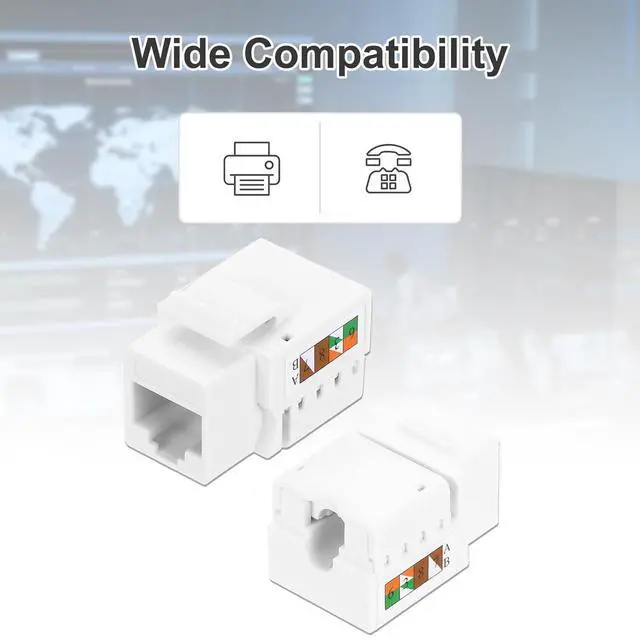 Alt view image 6 of 6 - 10 Pack RJ45 Cat 6 Ethernet Jack Cat6 Coupler Connector Adapter Network Insert for Cat6 Cable White