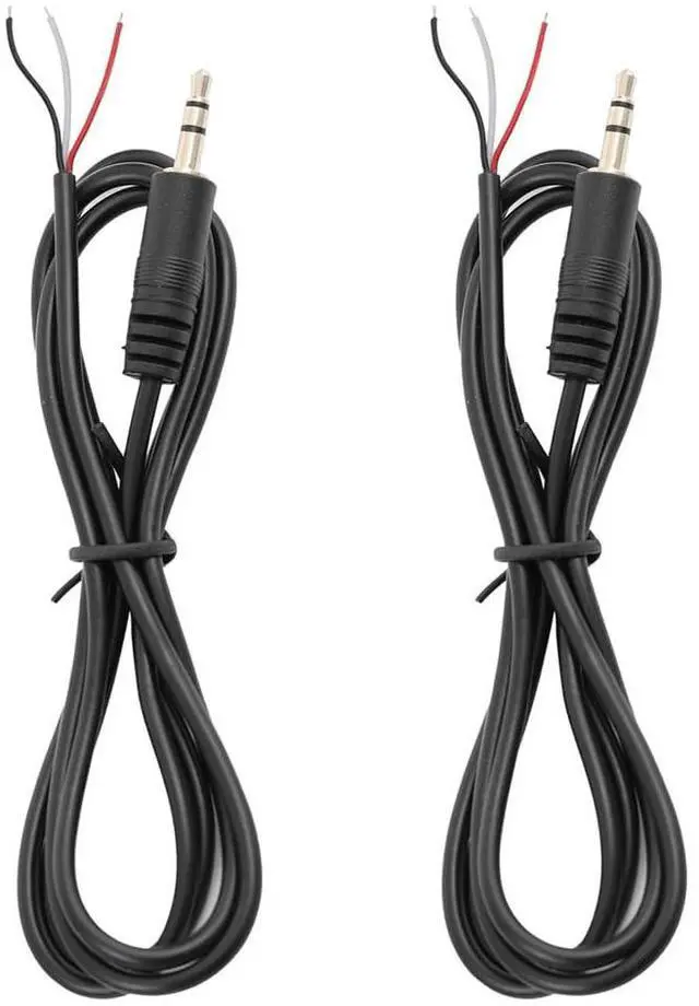 Main image of 2PCS 3.2Ft 3.5mm 1/8 Stereo Audio Male Plug to Bare Wire Open End Cable TRS 3Pole Jack Connector Pigtail Cable for Headphone Headset Earphone DIY Repair Replacement
