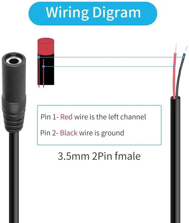 Alt view image 3 of 7 - Replacement 3.5mm Female Jack to Bare Wire Open End 1/8 TS 2 Pole Stereo Audio Cable for Audio Equipment Installed or Earphone Microphone Cable Repair 1M(4 Pack)