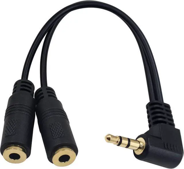 Main image of 3.5mm Headphone Splitter Adapter Audio Splitter 3.5mm Male to 2 Female Cable 90 Degree Dual Headphone Adapter for PS4 PS5 Xbox PC Gaming Headsets Phone Tablet Laptop