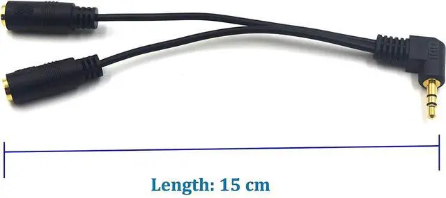 Alt view image 6 of 6 - 3.5mm Headphone Splitter Adapter Audio Splitter 3.5mm Male to 2 Female Cable 90 Degree Dual Headphone Adapter for PS4 PS5 Xbox PC Gaming Headsets Phone Tablet Laptop