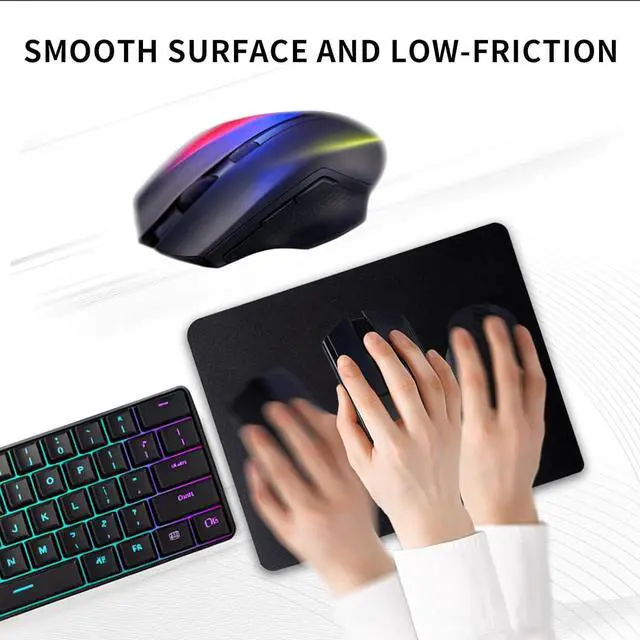 Alt view image 4 of 7 - 5 Pack Mouse Pad Ultra-Smooth Gaming Mousepad Non-Slip Rubber Base Waterproof Mousepads Bulk Wireless Mouse Mat for Desk Laptop PC & Office Portable Mat 9 * 7 inch (Black)