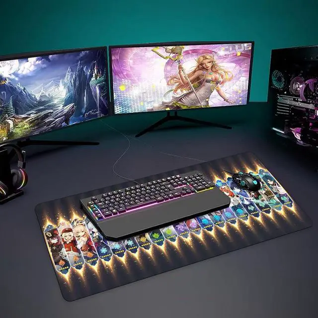 Alt view image 2 of 6 - Anime Mouse pad Large Gaming Mouse Pad Genshin Impact Mouse pad