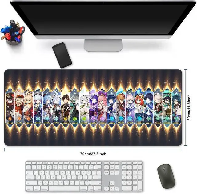 Alt view image 3 of 6 - Anime Mouse pad Large Gaming Mouse Pad Genshin Impact Mouse pad