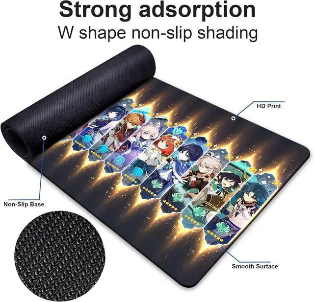 Alt view image 6 of 6 - Anime Mouse pad Large Gaming Mouse Pad Genshin Impact Mouse pad