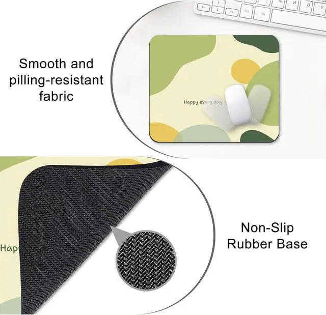 Alt view image 3 of 7 - Mouse Pad Non-Slip Washable Waterproof Computer Mousepad. Cute Minimalist Portable Design with Premium Washable Cloth and Stitched Edges Mouse pad 9.5x7.9 inches (A323)