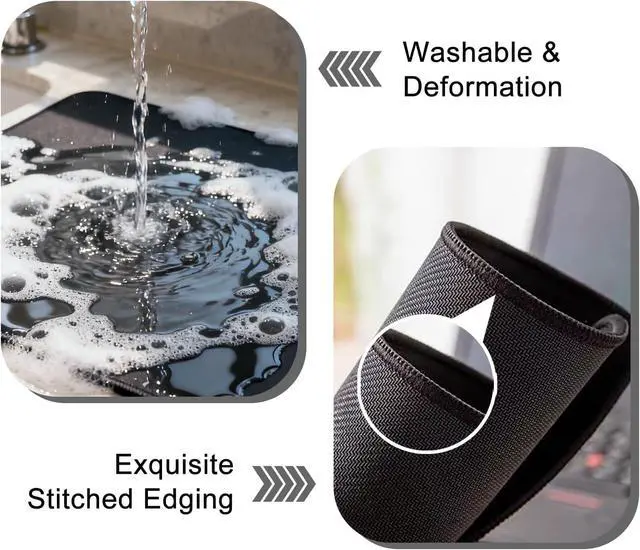 Alt view image 4 of 7 - Mouse Pad Non-Slip Washable Waterproof Computer Mousepad. Cute Minimalist Portable Design with Premium Washable Cloth and Stitched Edges Mouse pad 9.5x7.9 inches (A323)