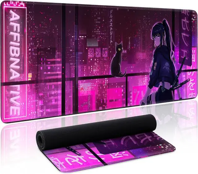 Main image of Japanese Samurai Anime Mouse Pad Large Desk Mat Extended Keyboard Mouse Pad Gaming Mousepad with Non-Slip Base and Stitched Edge Anime Mouse Mat Desk Pad 31.5 X 11.8 In Mouse Pads for Desk Home Office