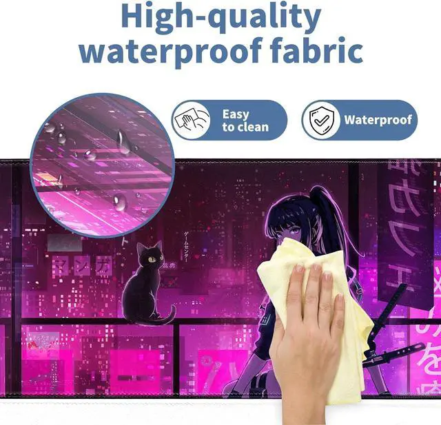 Alt view image 3 of 7 - Japanese Samurai Anime Mouse Pad Large Desk Mat Extended Keyboard Mouse Pad Gaming Mousepad with Non-Slip Base and Stitched Edge Anime Mouse Mat Desk Pad 31.5 X 11.8 In Mouse Pads for Desk Home Office