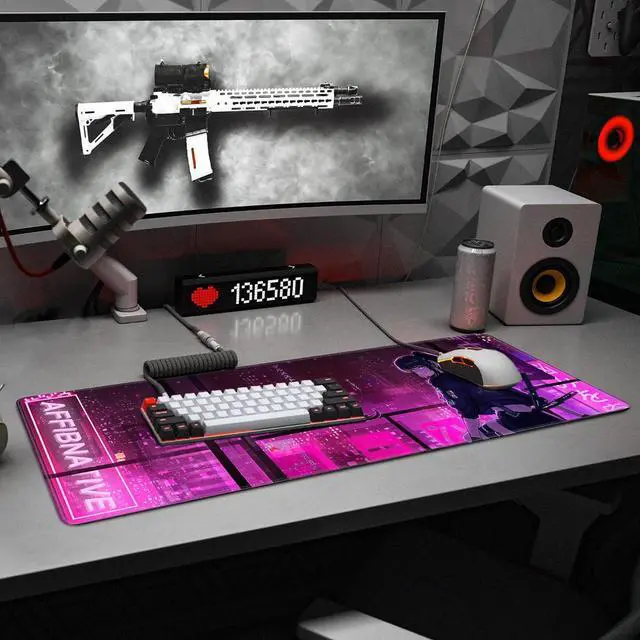 Alt view image 6 of 7 - Japanese Samurai Anime Mouse Pad Large Desk Mat Extended Keyboard Mouse Pad Gaming Mousepad with Non-Slip Base and Stitched Edge Anime Mouse Mat Desk Pad 31.5 X 11.8 In Mouse Pads for Desk Home Office