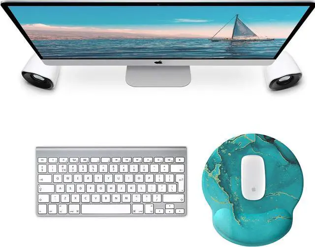 Alt view image 2 of 7 - Mouse Pad with Wrist Rest Comfortable Computer Mousepad with Gel Wrist Support Smooth Surface and Non-Slip PU Base for Pain Relief Laptop Office & Home (Calm Lake)