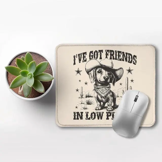 Alt view image 3 of 6 - Funny Dachshund Mouse Pad Dachshund Lover Gifts Vintage Western Cowboy Weiner Dog Mouse Pads for Wireless Mouse Computers Laptop Desk Accessories Doxie Gifts 9.5x7.9 Inch