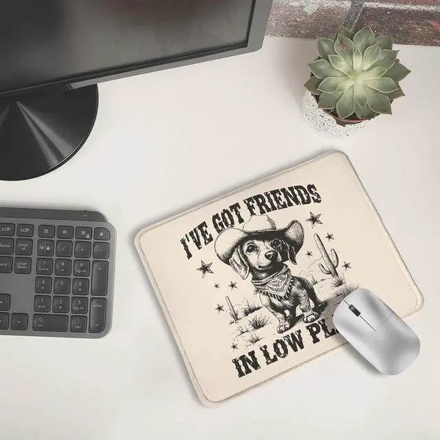 Alt view image 6 of 6 - Funny Dachshund Mouse Pad Dachshund Lover Gifts Vintage Western Cowboy Weiner Dog Mouse Pads for Wireless Mouse Computers Laptop Desk Accessories Doxie Gifts 9.5x7.9 Inch