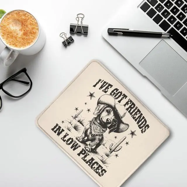 Alt view image 4 of 6 - Funny Dachshund Mouse Pad Dachshund Lover Gifts Vintage Western Cowboy Weiner Dog Mouse Pads for Wireless Mouse Computers Laptop Desk Accessories Doxie Gifts 9.5x7.9 Inch