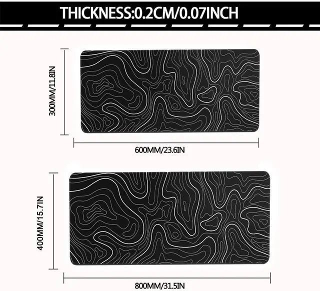 Alt view image 2 of 7 - Large Mouse Pad for Desk - Gaming Mouse Pad with Non-Slip Base Stitched Edges Mousepad for Keyboard and Mouse