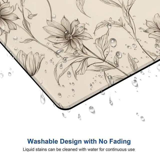 Alt view image 5 of 7 - Boho Minimalist Flowers Mouse Pad Mouse Pads for Desk Mouse Mat Square Waterproof Gaming Mouse Pad Anti-Slip Rubber Base MousePads for Office Laptop