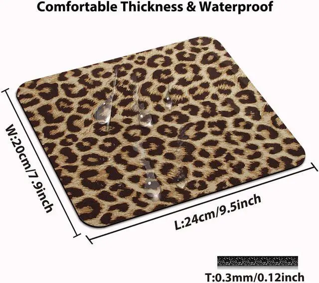 Alt view image 2 of 6 - Retro Leopard Print Pattern Mouse Pad Abstract Vintage Seamless Repeating Design Mice Mat Desk Decor Accessories for Office Laptop